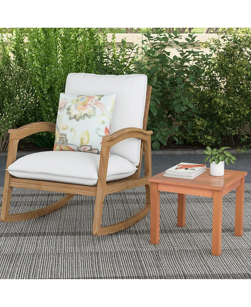 Gymax Outdoor Adirondack Side Table Square End Table Slatted Tabletop