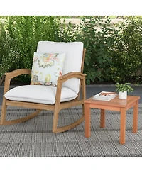 Gymax Outdoor Adirondack Side Table Square End Table Slatted Tabletop