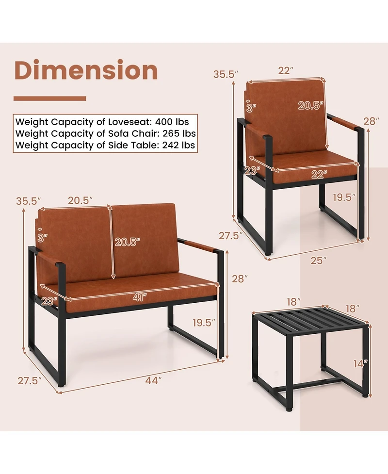 Slickblue Modern Metal End Table Set of 2 with Slatted Top Design for Home Decor