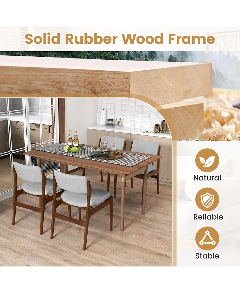 Slickblue Upholstered Dining Chairs Set of 2 with Cushioned Seat and Rubber Wood Legs
