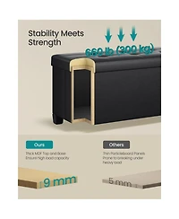 Modern Storage Ottoman with Wooden Legs and 30 Gal