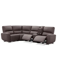 Symond 5-Piece Leather 3 Power Motion Sectional Sofa