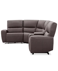 Symond 5-Piece Leather 2 Power Motion Sectional Sofa