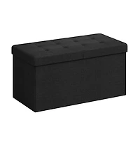 Slickblue Round 30 Inch Storage Ottoman with Lift-Top Flipping Lid Design