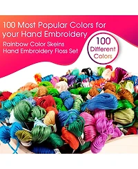 Gnuadz 100 Colors Embroidery Thread Skeins Floss Bracelets Kit