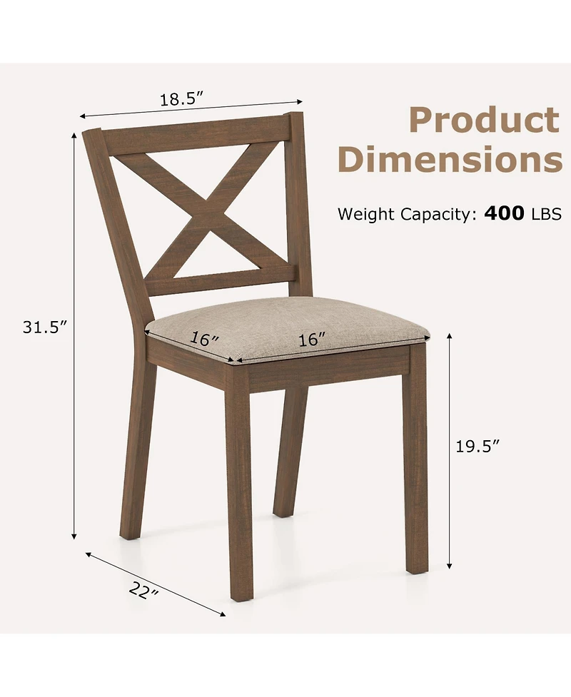 Slickblue Set of 2 Modern Dining Chairs with Upholstered Seat for Kitchen and Dining Room