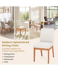 Slickblue Modern Armless Dining Chairs Set of 2 with Upholstered Seat and Wooden Legs