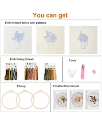Gnuadz Embroidery Kit Floral Pitcher Sunflower Wildflower Set