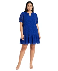 London Times Plus Notch Neck Dress
