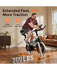 Fed Fitness Magnetic 1.0 Indoor Cycling Bike, Quiet Magnetic Resistance, 300lb Capacity, Smooth Home Exercise Bike with App and Tablet Mount