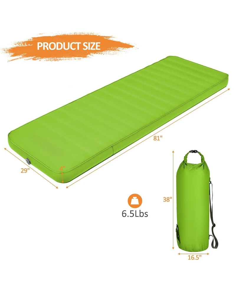 Gouun Self-Inflating Folding Camping Sleeping Mattress with Carrying Bag, Lightweight Portable Pad