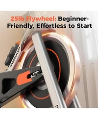 Fed Fitness Friction 1.0 Stationary Bike, 300lb Capacity Brake Pad Exercise Bike with App, Tablet Holder and Fitness Courses for Home Workout