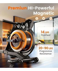 Fed Fitness Magnetic Rowing Machine for Home, Bluetooth and App Supported, for Beginners to Athletes with Comfortable Seat and Digital Monitor