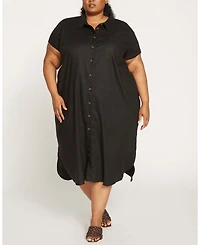 Universal Standard Plus Louvre Bow Back Linen Dress