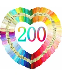 Gnuadz 200pieces Embroidery Floss Rainbow Thread Cross Crafting Strings