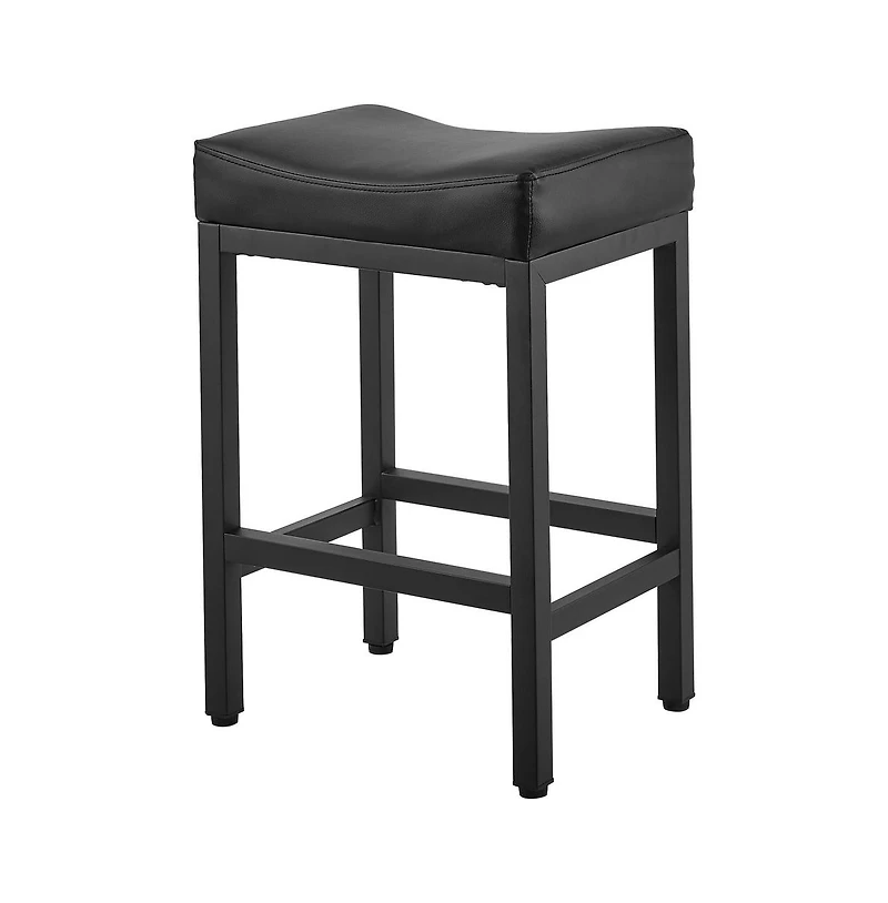 Sugift Bar Stool Set of 2 Pu Leather Counter Height Stools