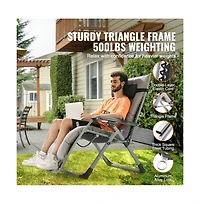 Sugift 33 in Zero Gravity Recliner Lounge Chair with Headrest Footrest and Cup Holder