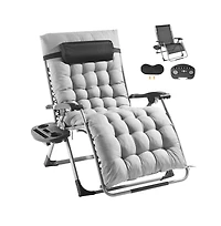 Sugift 33 in Zero Gravity Recliner Lounge Chair with Headrest Footrest and Cup Holder