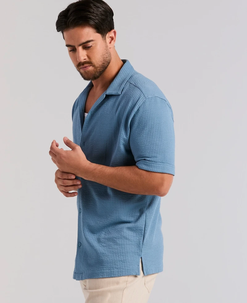 Cubavera Men's Short-Sleeve Seersucker Knit Shirt