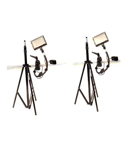 Bescor Grip-182K Gripper Gooseneck 2-Light Kit, Includes 2x Fp-180 Dimmable Led Light, 2x Gooseneck Arm, 2x Gripper Clamp, 2x Ac-180 Power