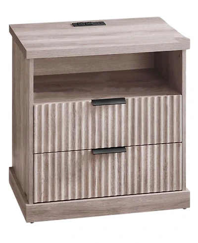 Slickblue Nightstand with Charging Station and Drawer Storage Design