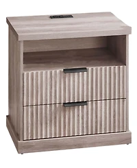 Slickblue Nightstand with Charging Station and Drawer Storage Design