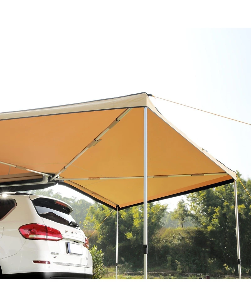 Gouun 270-Degree Vehicle Awning 8.2 ft Height, Retractable Car Side Awning with UV50+ Protection and Storage Bag