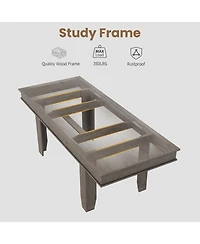 gaomon 63-86.6 in Extendable Dining Table for 6-10, Farmhouse Rectangular Kitchen Dinner Table with Sturdy Wooden Frame