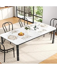 gaomon 79" Industrial Dining Table with Chamfer Corner Kitchen Table with Heavy Duty Metal Legs for Dining Room, Kitchen, Living Room