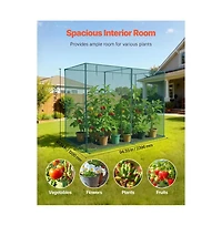 Sugift Crop Cage Plant Protection Tent 7.8x3.9x5.9 ft Steel Frame Garden Netting