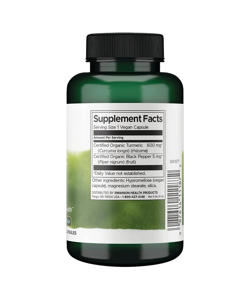 Swanson Premium Turmeric and Black Pepper Antioxidant, Digestion and Joint Support 90 Veg Capsules