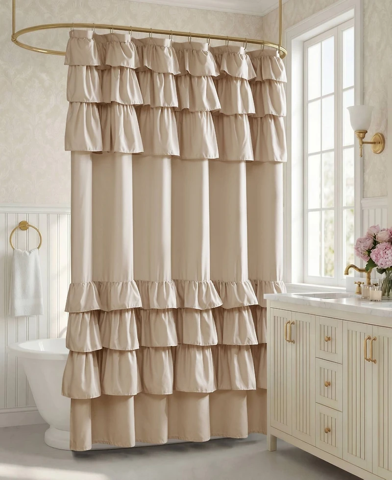 Madison Park Grace Ruffled Shower Curtain, 72" x