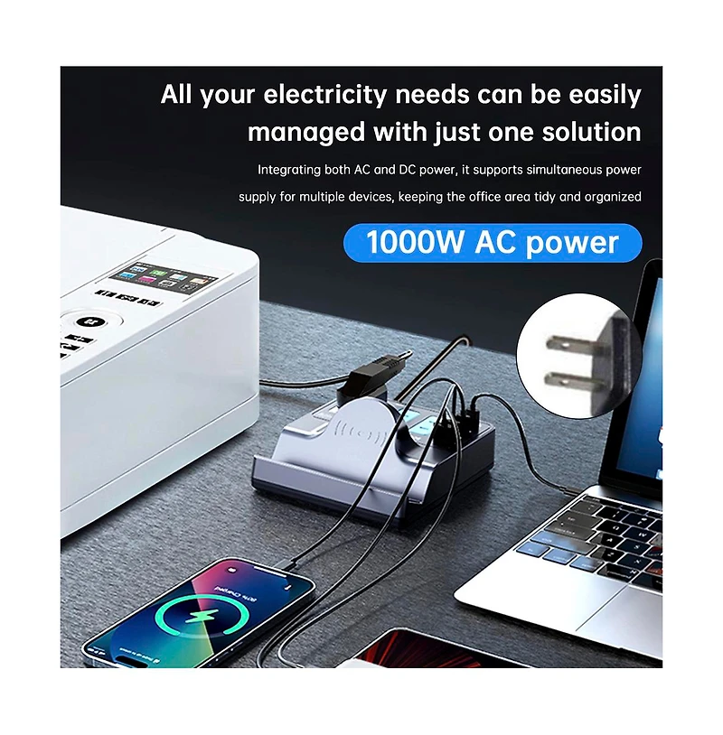 Artudatech 140W GaN Charging Station - Fast Charger with 100W Pd, 15W Wireless and Ac Outlet
