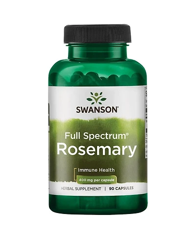 Swanson Full Spectrum Rosemary 400 Miligram Immune Health Support, Natural Formula, Defend Body and Wellness, 90 Capsules