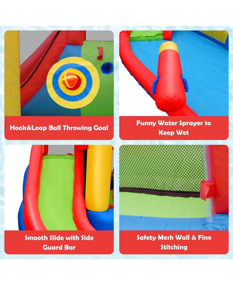 Inolait Inflatable Blow Up Water Slide Bounce House with 740 W Blower