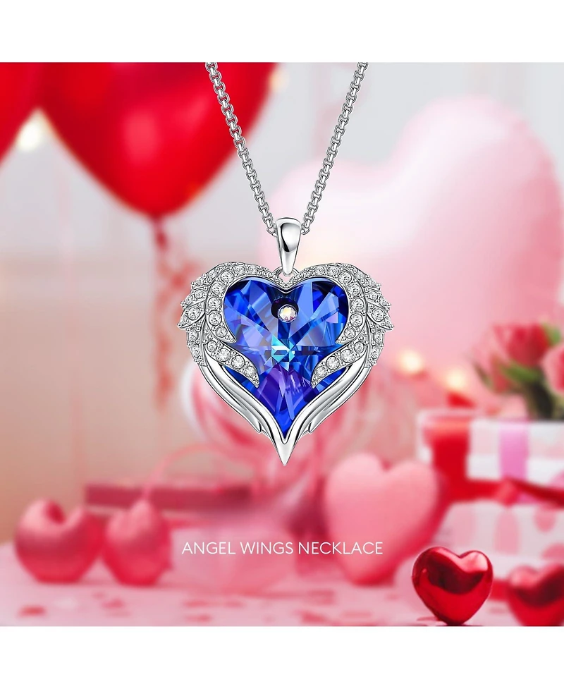 Gnuadz Preserved Rose Angel Wings Necklace Gift For Her