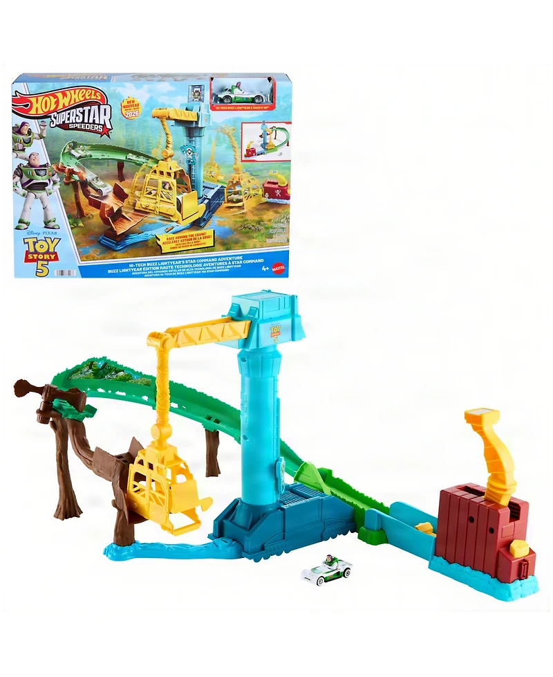 Hot Wheels Superstar Speeders Hi-Tech Buzz Lightyear's Star Command Adventure Track Set