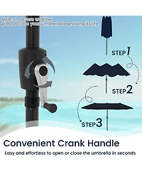 Gouun 13 feet Double-Sided Patio Market Umbrella with 12-Rib Frame and Crank Handle