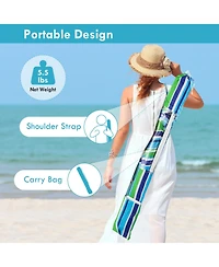 Gouun 7.2 feet Portable Beach Umbrella with Sand Anchor and Tilt Mechanism