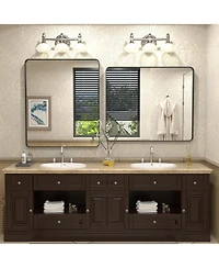 Apmir 30" x 36" High-Strength Tempered Glass and Aluminum Alloy Framed Wall Decor Bathroom Vanity Mirror