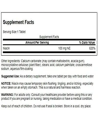 Swanson Niacin Vitamin B3 Supplement for Heart Health and Carbohydrate Metabolism Supports quality Energy Production 250 Tablets, 100 Miligram Ne Each