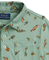 Polo Ralph Lauren Boys' 2T-7 Fishing Print Short-Sleeve Shirt