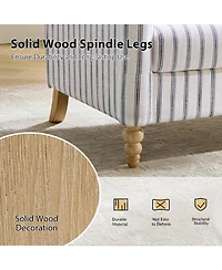 Hulala Home Terren 50.5"W Farmhouse Linen Upholstery Loveseat With Solid Wood Spindle Legs