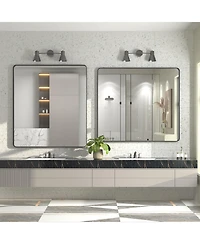Apmir 36" x 40" High-Strength Tempered Glass and Aluminum Alloy Framed Wall Decor Bathroom Vanity Mirror