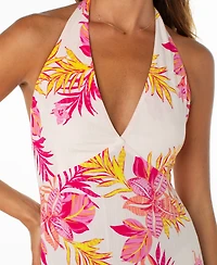 Roxy Women's Beach Day Floral Printed Halter Neck Dress