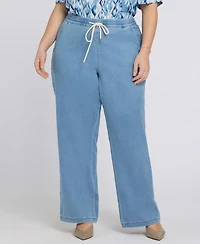 Nydj Plus Relaxed Drawstring Pull-On Denim Pants