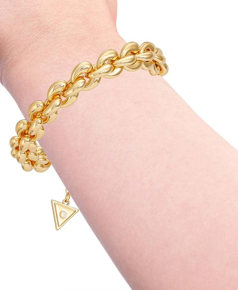 Guess Gold-Tone Crystal Link Chain Bracelet