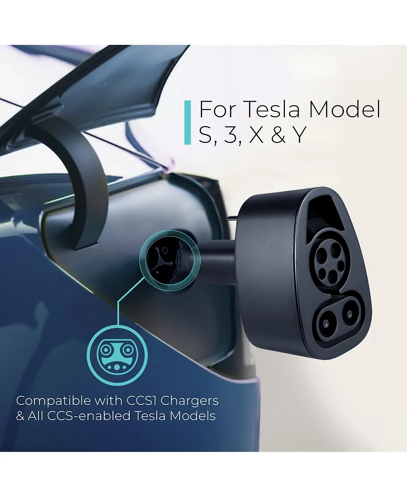 Lectron Ccs1 to Nacs Adapter for Tesla Model S, 3, X, Y (500A 500V) - for Tesla Owners Only - Fast Charge Your Tesla with CCS Chargers (Black)