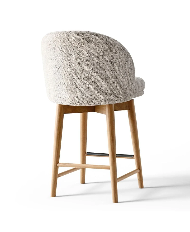 Maison Boucle Set of 6 Swivel Chenille Counter Height Stools, 25.5" Seat Height