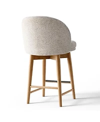 Maison Boucle Set of 6 Swivel Chenille Counter Height Stools, 25.5" Seat Height